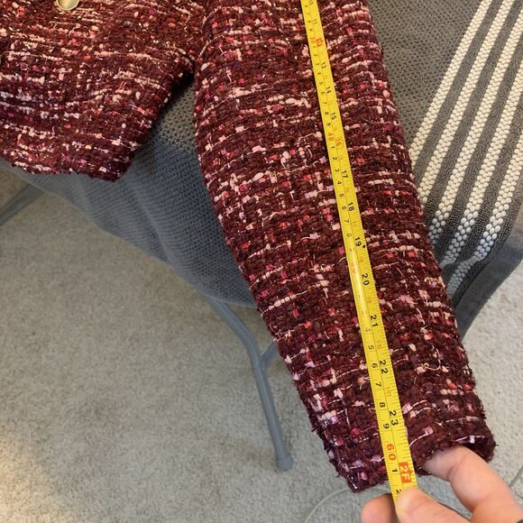 House of Harlow 1960 Tweed Blazer Cropped Pink Academia - Size Medium - Picture 13 of 13